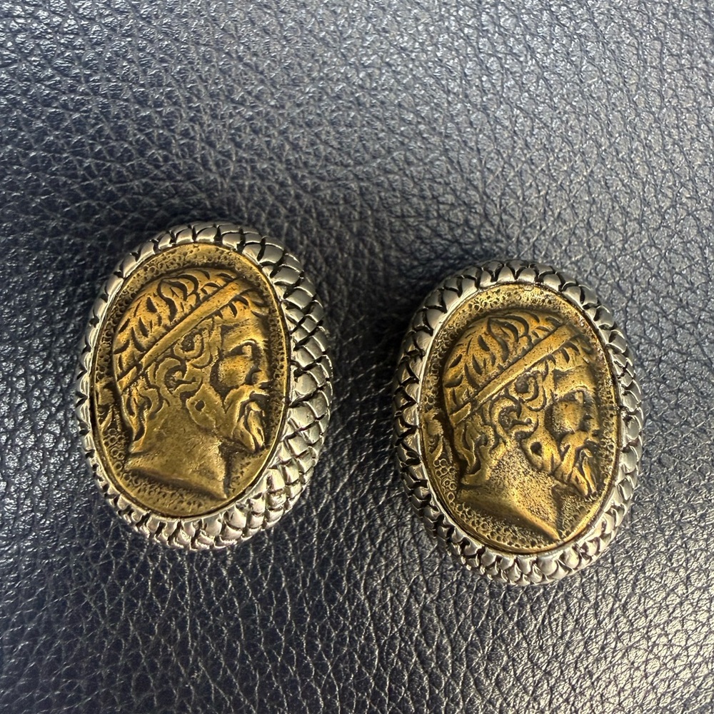 Vintage Greek Coin Earrings - Picture 3 of 8